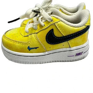 Nike Air Force 1 LV8 Toddler Size 5C Yellow Nike Leather Unisex Brand New